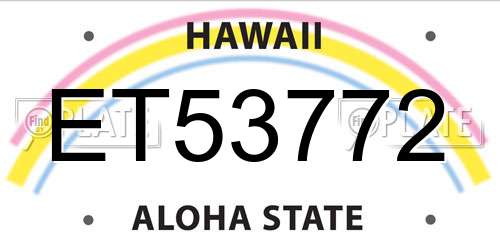 ET53772 Hawaii License Plate