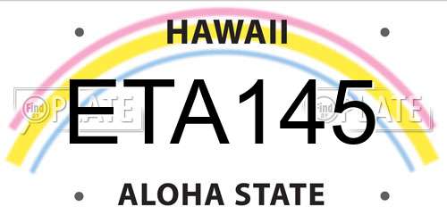 ETA145 Hawaii License Plate