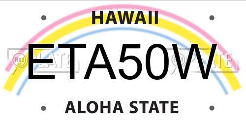 ETA50W Hawaii License Plate