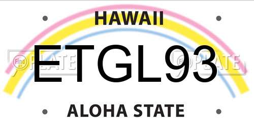 ETGL93 Hawaii License Plate
