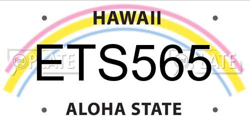 ETS565 Hawaii License Plate