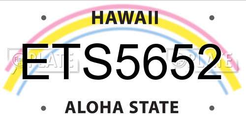 ETS5652 Hawaii License Plate