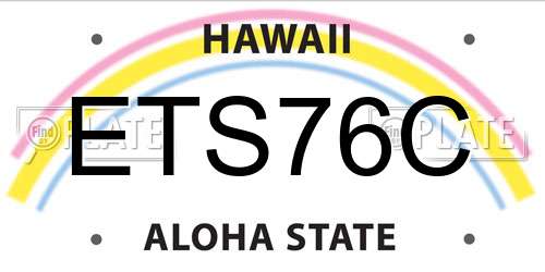 ETS76C Hawaii License Plate