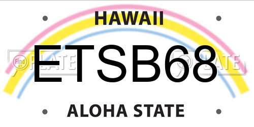 ETSB68 Hawaii License Plate