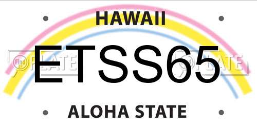 ETSS65 Hawaii License Plate