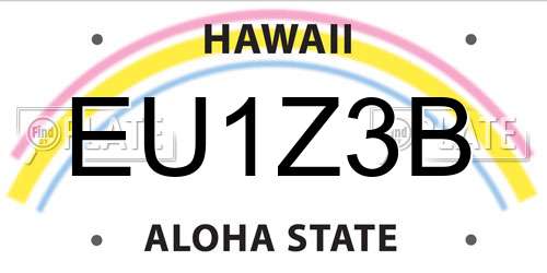 EU1Z3B Hawaii License Plate