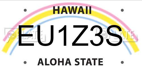 EU1Z3S Hawaii License Plate