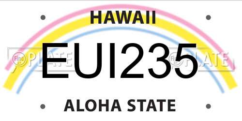 EUI235 Hawaii License Plate