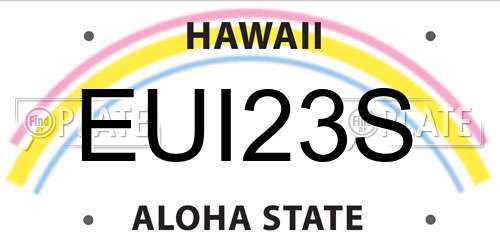 EUI23S Hawaii License Plate