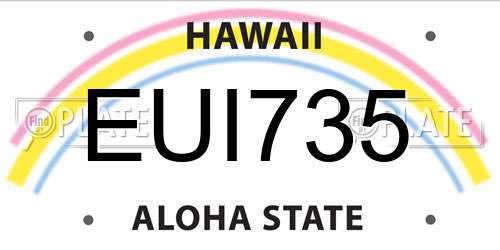 EUI735 Hawaii License Plate