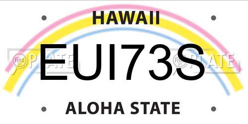 EUI73S Hawaii License Plate