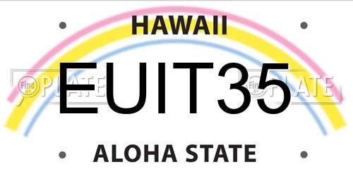 EUIT35 Hawaii License Plate