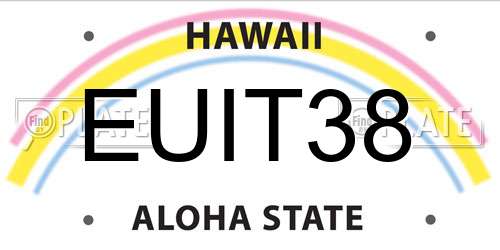 EUIT38 Hawaii License Plate