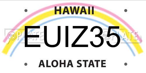 EUIZ35 Hawaii License Plate