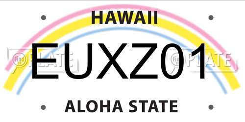 EUXZ01 Hawaii License Plate