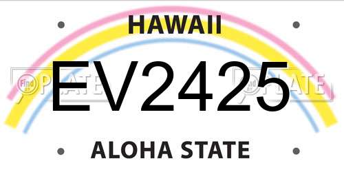 EV2425 Hawaii License Plate