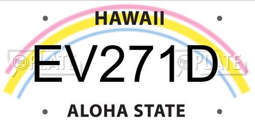 EV271D Hawaii License Plate