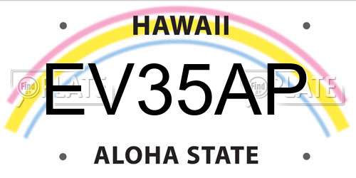 EV35AP Hawaii License Plate