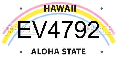 EV4792 Hawaii License Plate