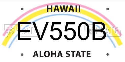 EV550B Hawaii License Plate