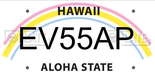EV55AP Hawaii License Plate