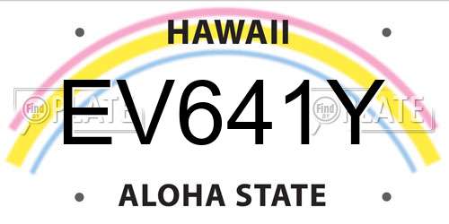 EV641Y Hawaii License Plate