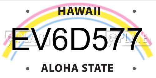EV6D577 Hawaii License Plate