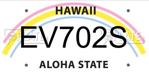 EV702S Hawaii License Plate