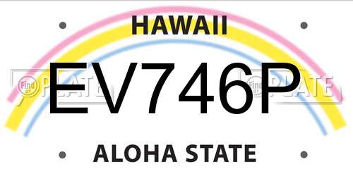 EV746P Hawaii License Plate