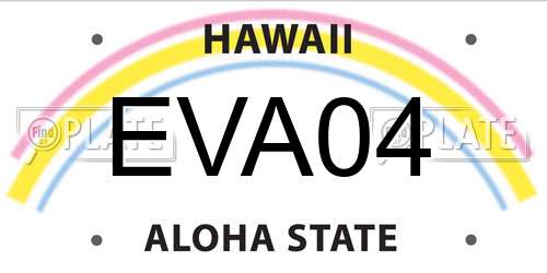 EVA04 Hawaii License Plate