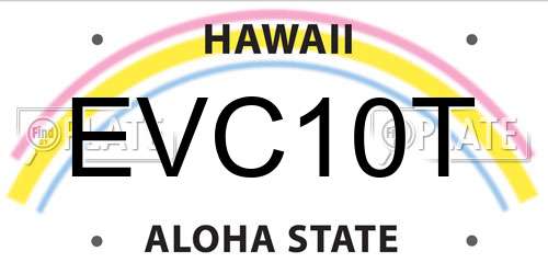 EVC10T Hawaii License Plate