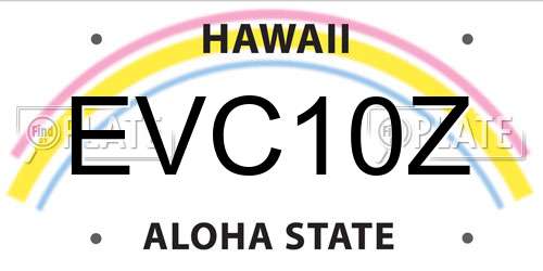 EVC10Z Hawaii License Plate
