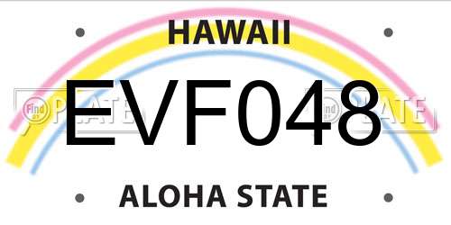 EVF048 Hawaii License Plate
