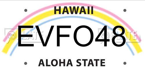 EVFO48 Hawaii License Plate