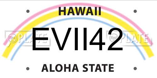 EVII42 Hawaii License Plate