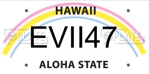 EVII47 Hawaii License Plate