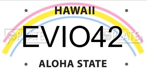EVIO42 Hawaii License Plate