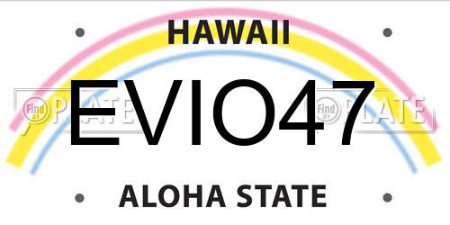 EVIO47 Hawaii License Plate
