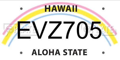 EVZ705 Hawaii License Plate