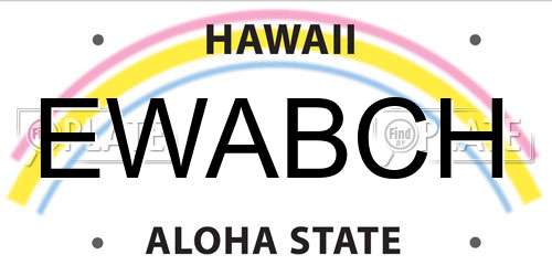 EWABCH Hawaii License Plate