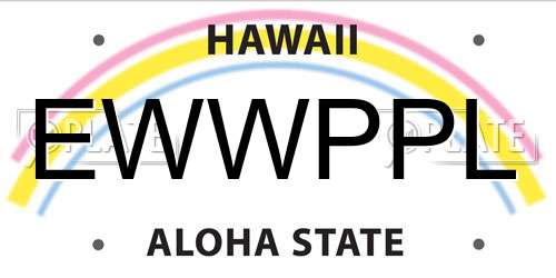 EWWPPL Hawaii License Plate