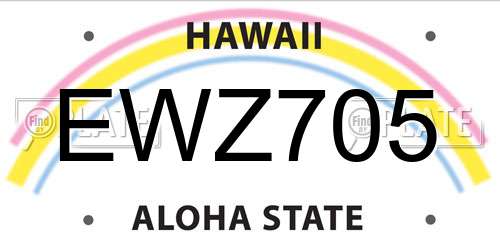 EWZ705 Hawaii License Plate
