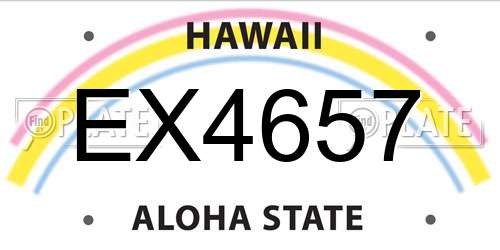 EX4657 Hawaii License Plate