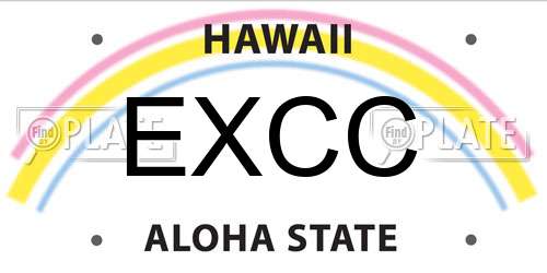 EXCC Hawaii License Plate