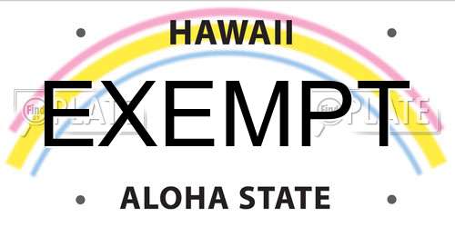 EXEMPT Hawaii License Plate