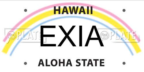 EXIA Hawaii License Plate