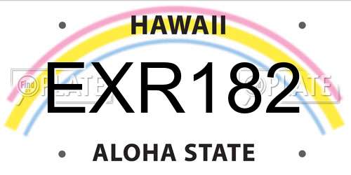 EXR182 Hawaii License Plate