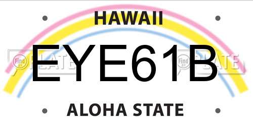 EYE61B Hawaii License Plate