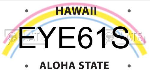 EYE61S Hawaii License Plate