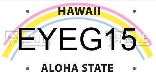 EYEG15 Hawaii License Plate